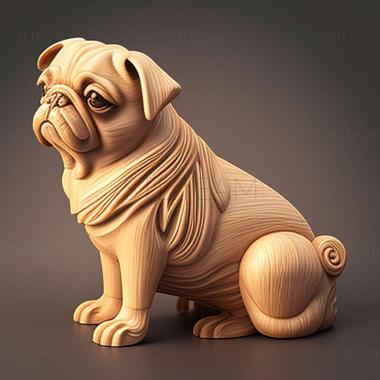 3D model Pug dog (STL)